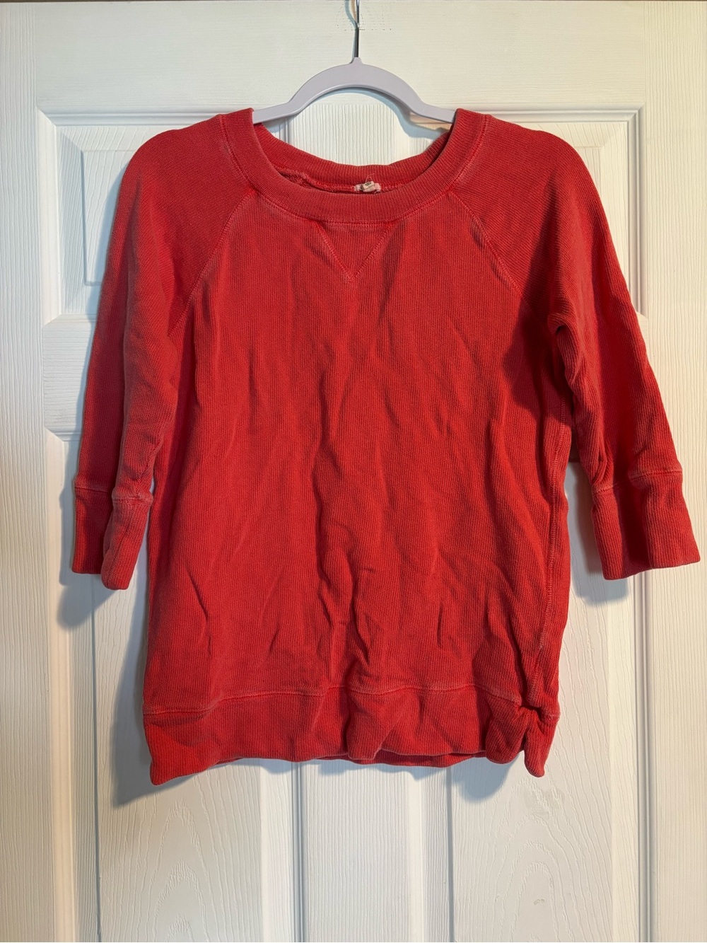 J. Crew Kids Coral-Red Crewneck Long Sleeve Sweatshirt